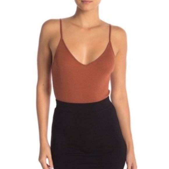 bp Tops - BP Burnt Orange Thong Bodysuit